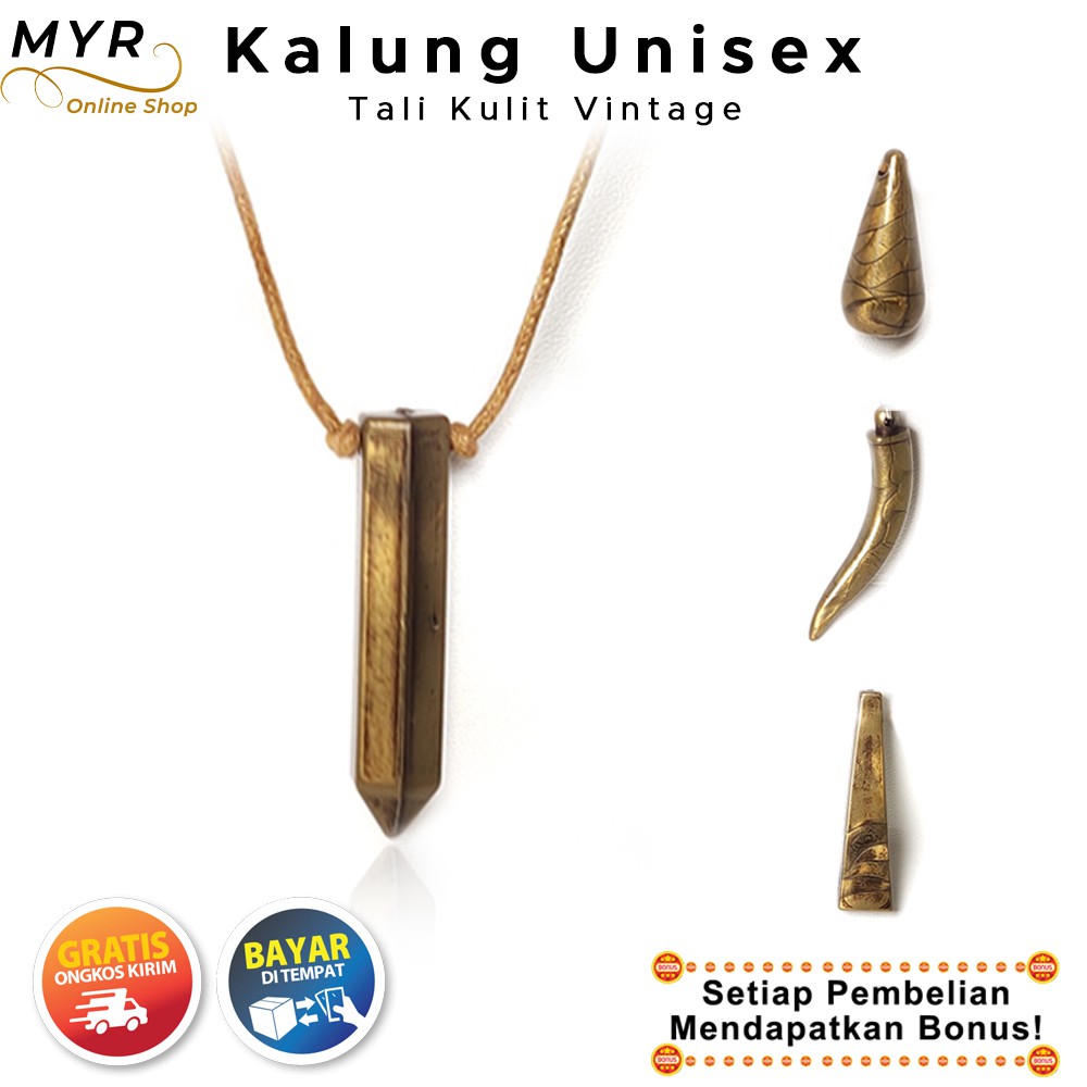 BISA COD Kalung Pria Liontin Taring Tali Kulit Keren Distro Korea Remaja Dewasa Murah Terbaru 2021