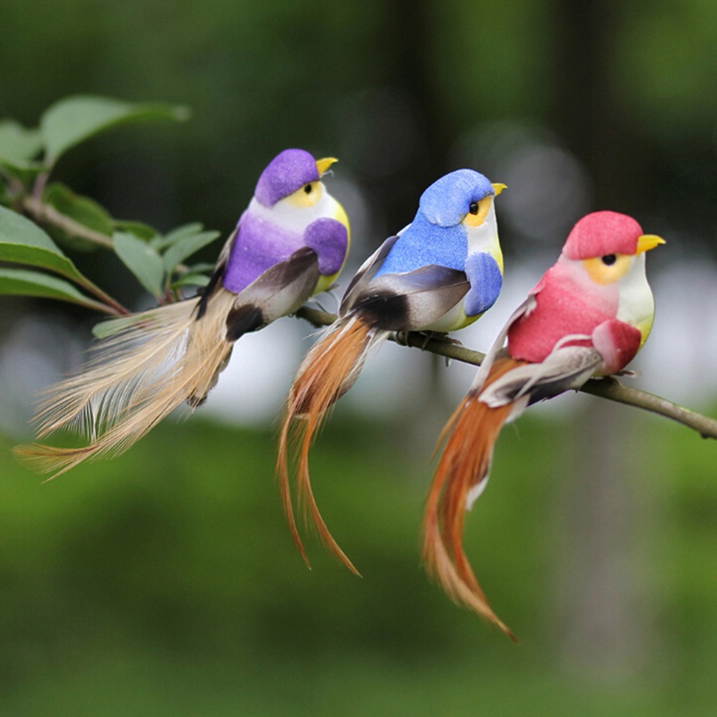 {LUCKID}1Pc Mini fake birds artificial foam feathers mini birds home party wedding decor