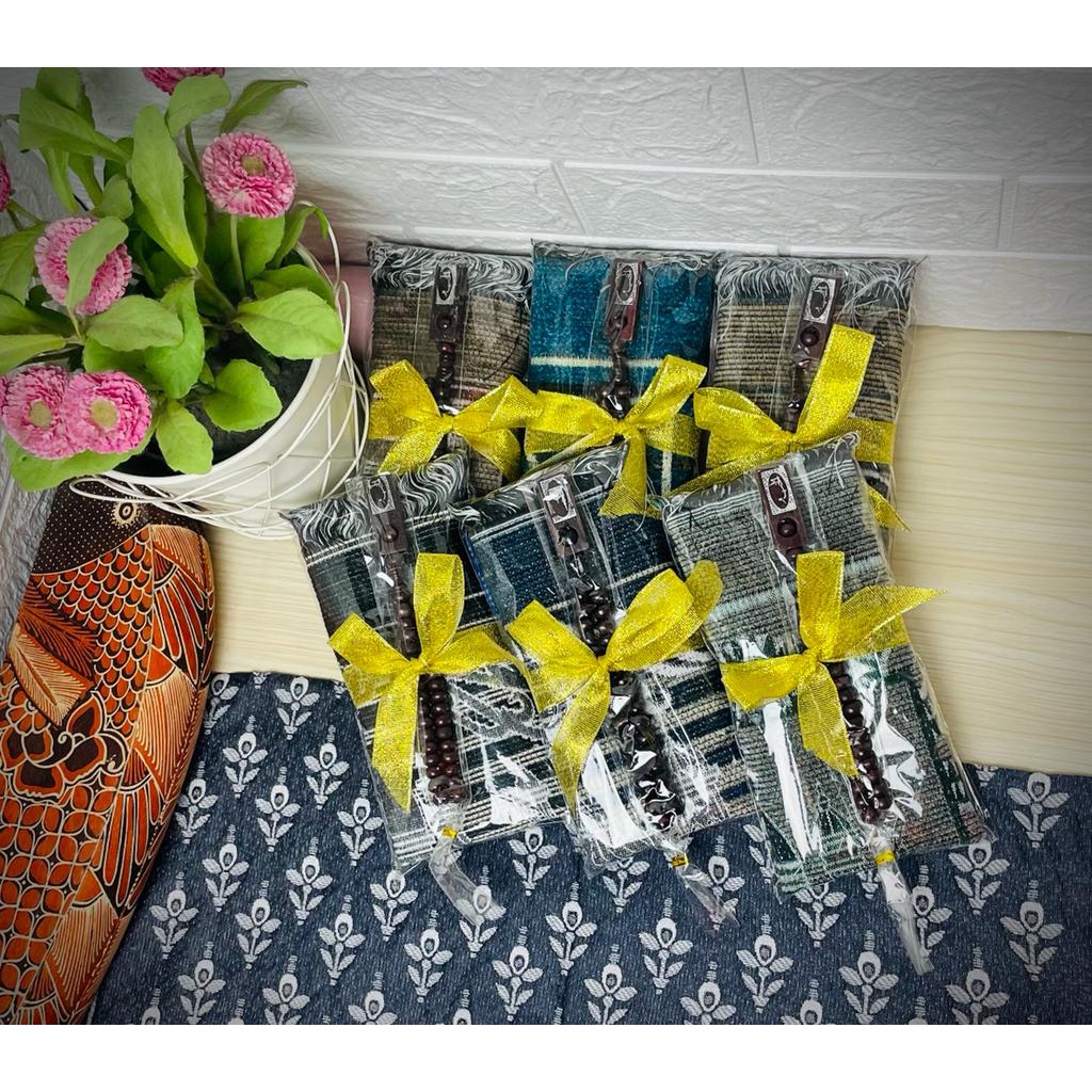 Paket Souvenir Sajadah Kecil QUBA + Tasbih Sovenir Parcel Sajadah