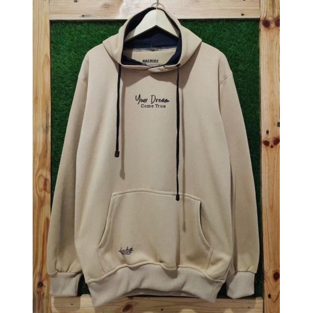 Suiter Hoodie Pria Wanita Distro Warna Cream Size Jumbo Original Brand Kekinian Tebal Adem Switer Ce