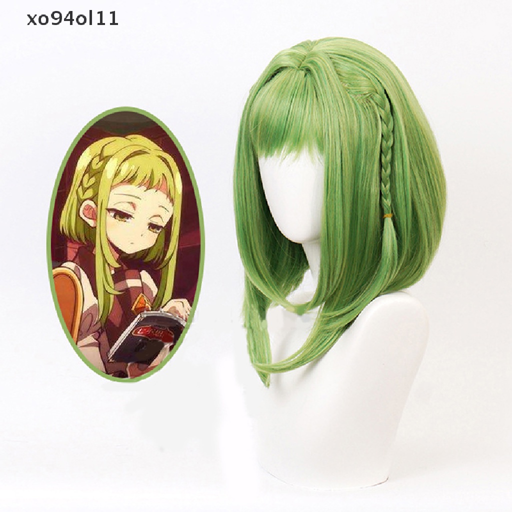 Xo Wig / Rambut Palsu Panjang 45cm Model Anime Toilet-bound Hanako-kun Nanamine Sakura Warna Hijau Untuk Cosplay