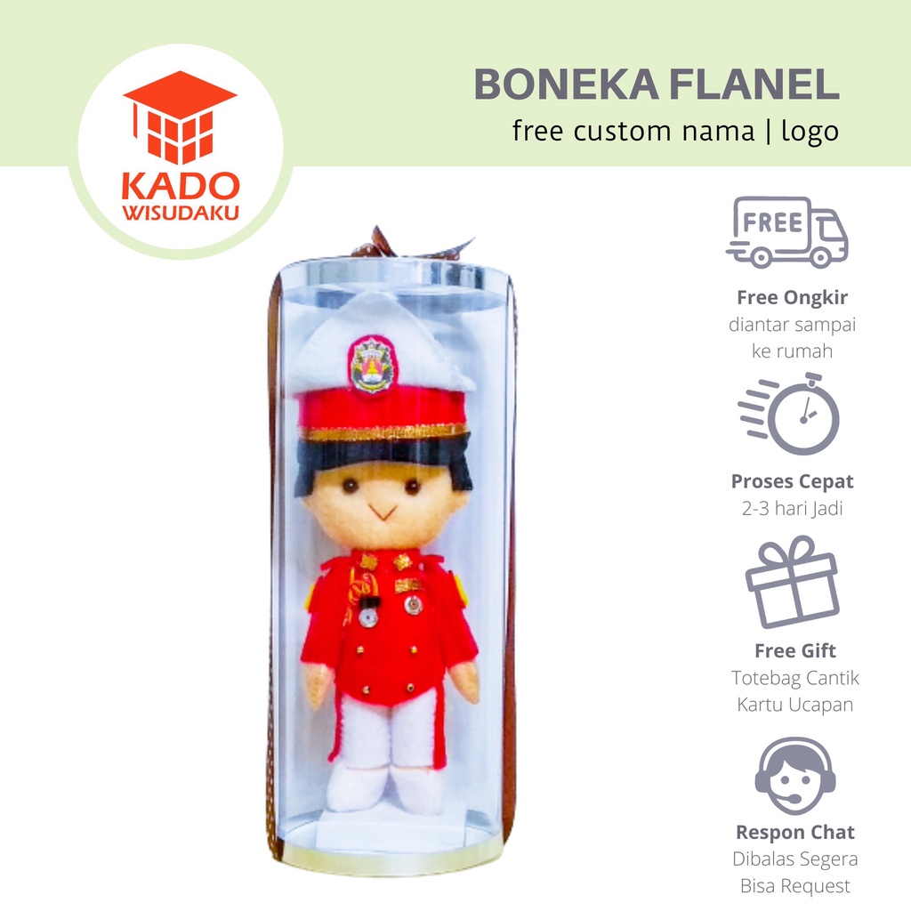 Boneka Flanel Cowok Taruna Akademi Kepolisian
