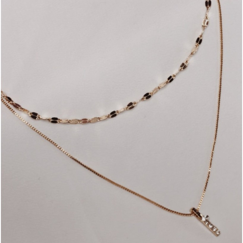 Marie Layered Necklace (Kalung Korea Layered Simple Elegan Alloy)