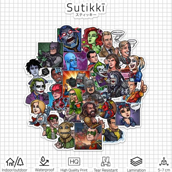 

Sticker Pack DC Super Heroes Villains Vinyl Marvel Stiker Laptop Film sukik90 Ayo Order
