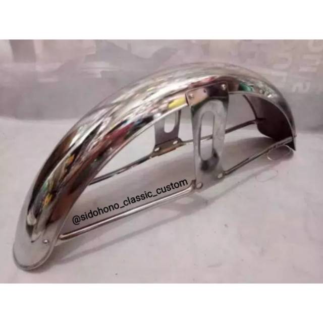 Spakbor slebor depan CB 100 besi krom pres bagus