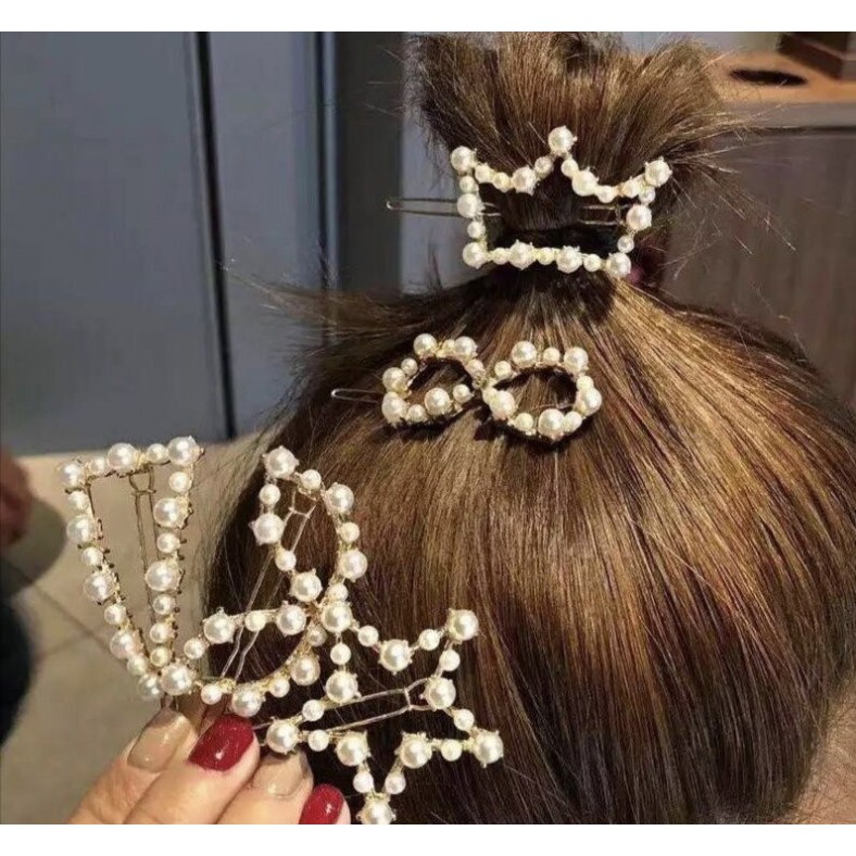 [Bayar Di Tempat] Mutiara Hairpin klip jepit rambut Korea retro busur klip ACC ZIOSCARF