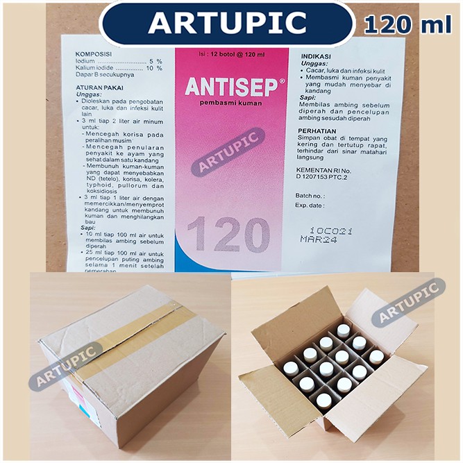 Antisep 120 ml Antiseptik Desinfektan Pembasmi Kuman Unggas Ayam Sapi Hewan Medion