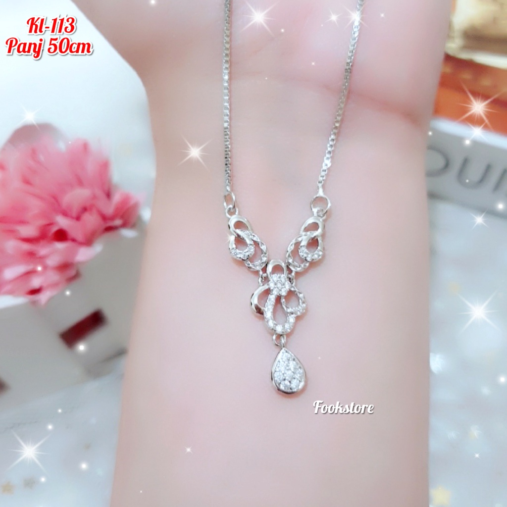 TERLARIS AKSESORIS KALUNG XUPING WARNA SILVER/ANTI ALERGI