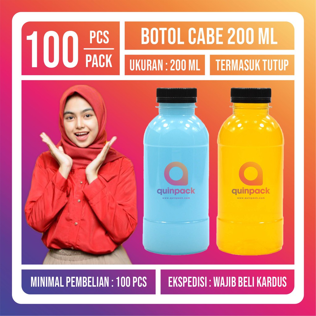 Botol Cabe 200 ml/Botol Plastik 200 ml/Botol 200 ml