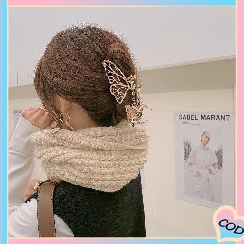 COD❤️Trendi Sederhana Bentuk Kupu-kupu Rumbai Bunga Wanita Geometris Lucu Ambil Jepit Rambut-A.one