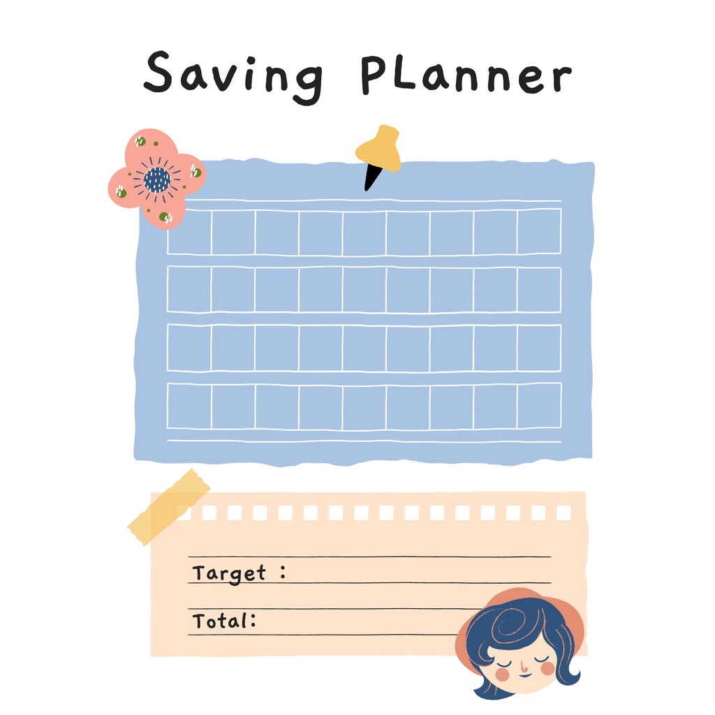 Isi binder budget planner/ menabung/challenge (1 sisi)