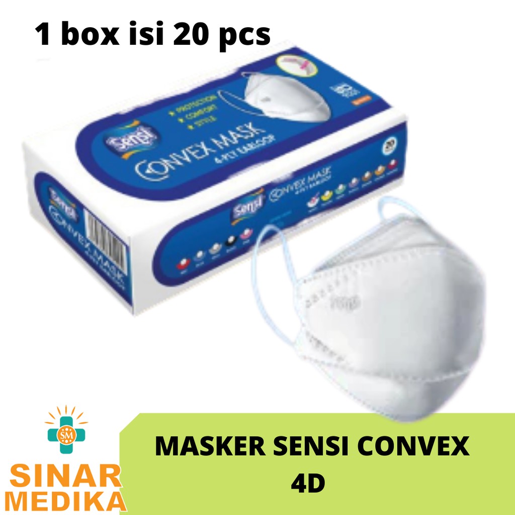 MASKER SENSI CONVEXMASK 4PLY 3D KF94 . CONVEX FACE MASK EARLOOP 4 LAPIS PLY 3 DIMENSI . KONVEKS