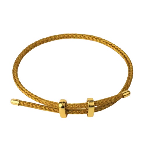 arum assesoris Gelang Tali Kawat Wanita Polos / Pria Anti Air / Waterproof - Kuning