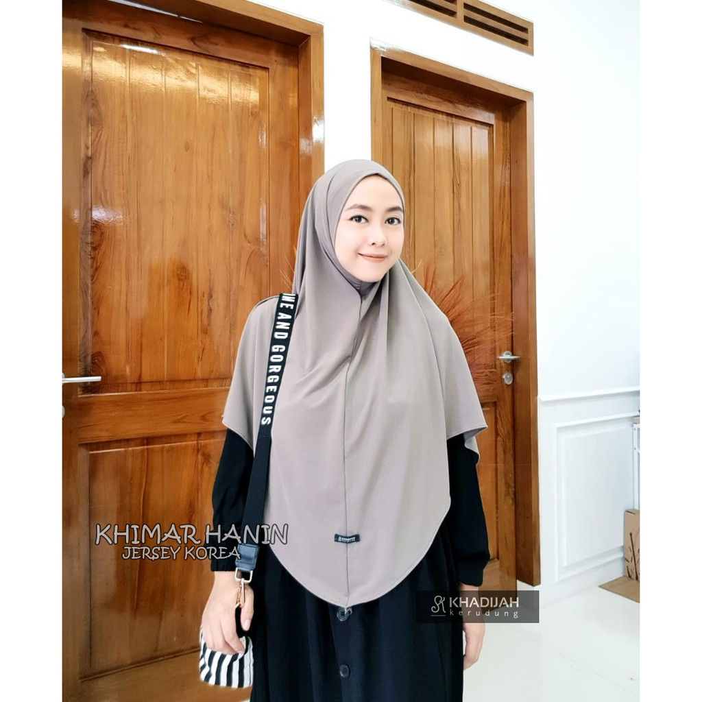 Kerudung Instan Jilbab Khimar Tanpa Pet hanin Bahan Jersey Korea Original