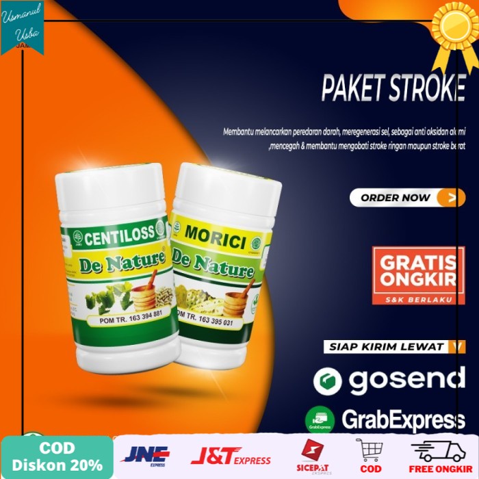 

❤COD❤ Obat Stroke Darah Tinggi Herbal Untuk Struk Ringan dan Berat DeNature