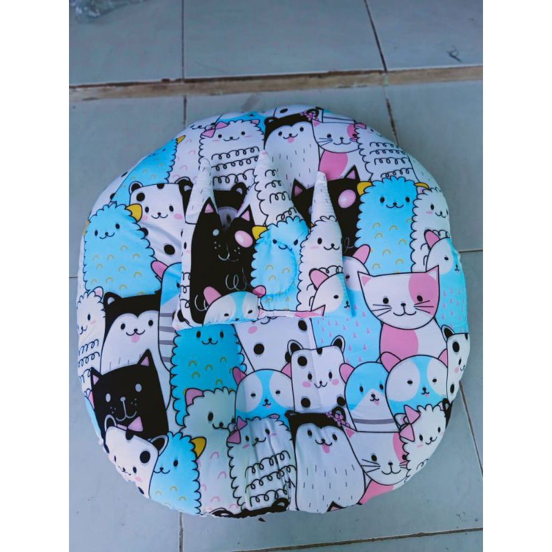 sofabayi baby launcer / tempat tidur bayi FREE bantal dan tas mika motip cat putih