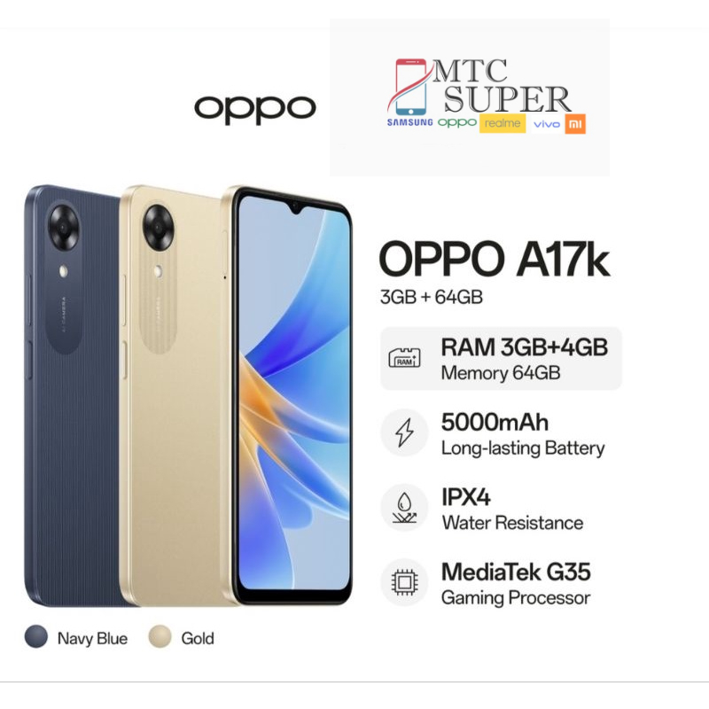 OPPO A17K 3/64 GARANSI RESMI