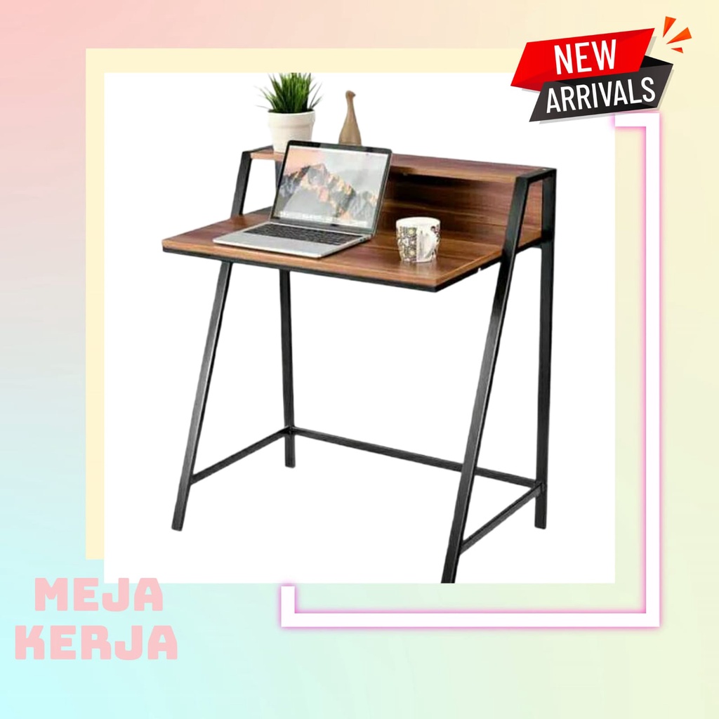 Meja Belajar Besi Holo Galvanis / Meja Kerja Kokoh Minimalis