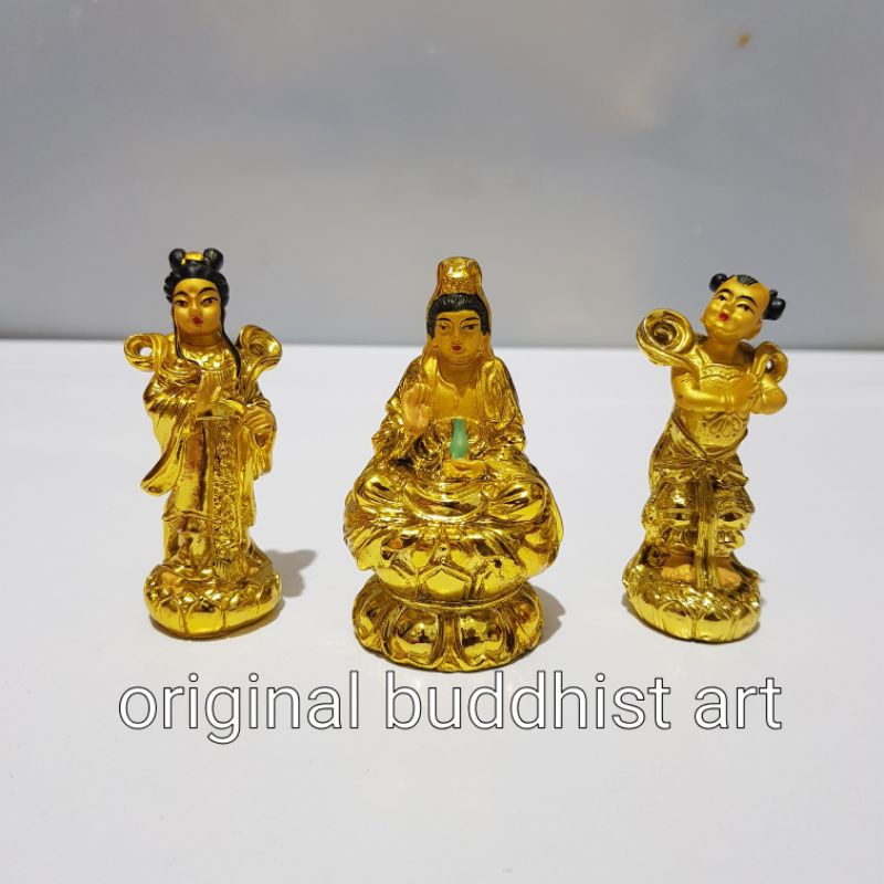 patung dewi kwan im dan pendamping fiber mini