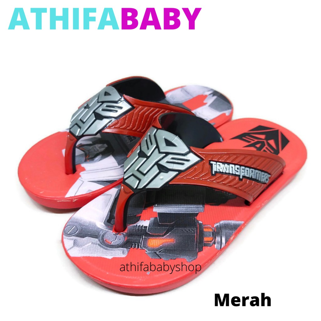 Sandal Jepit Anak Laki Cowok Sendal Japit Bayi Balita Karakter Transformer Umur Usia 2 3 4 5 Tahun