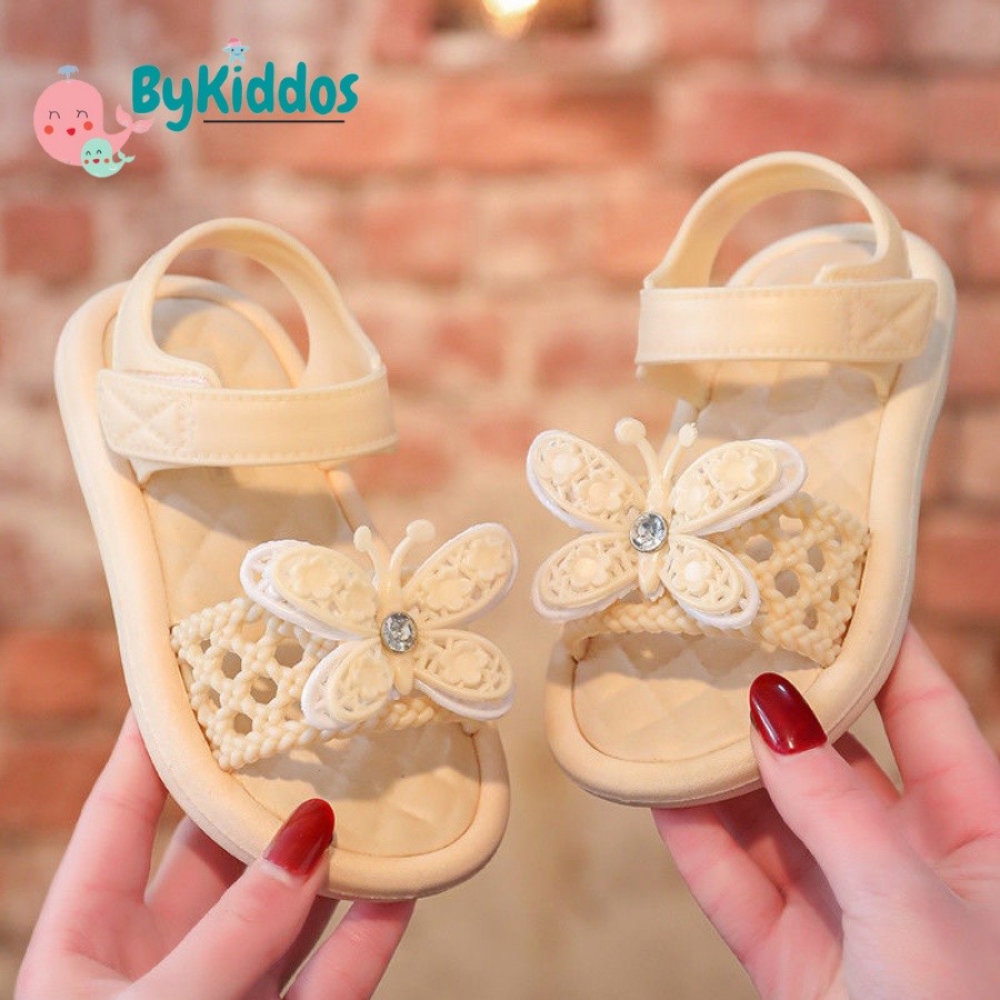 ByKiddos - Sandal BUTTERFLIES Anak Perempuan Impor / Sepatu Sandal Bahan Karet Import 1-5 Tahun