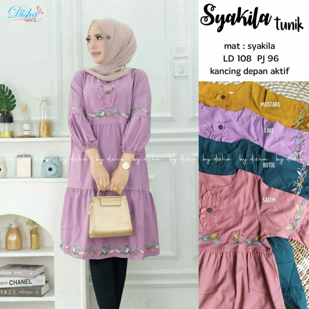 TUNIK MUSLIM BAJU ATASAN MUSLIM WANITA REMAJA CEWEK KEKINIAN BAJU TUNIK POLOS