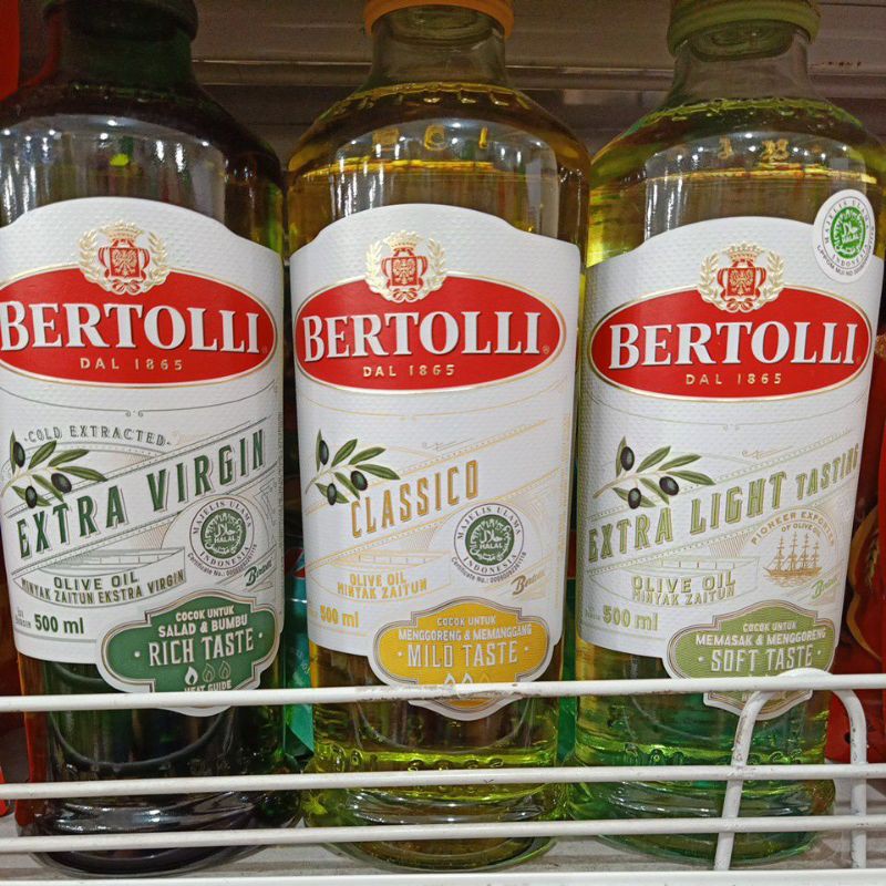 

500ml Bertolli Olive Oil Extra Virgin / Classico / Light / Minyak Zaitun Mpasi Bubur Salad Panggang