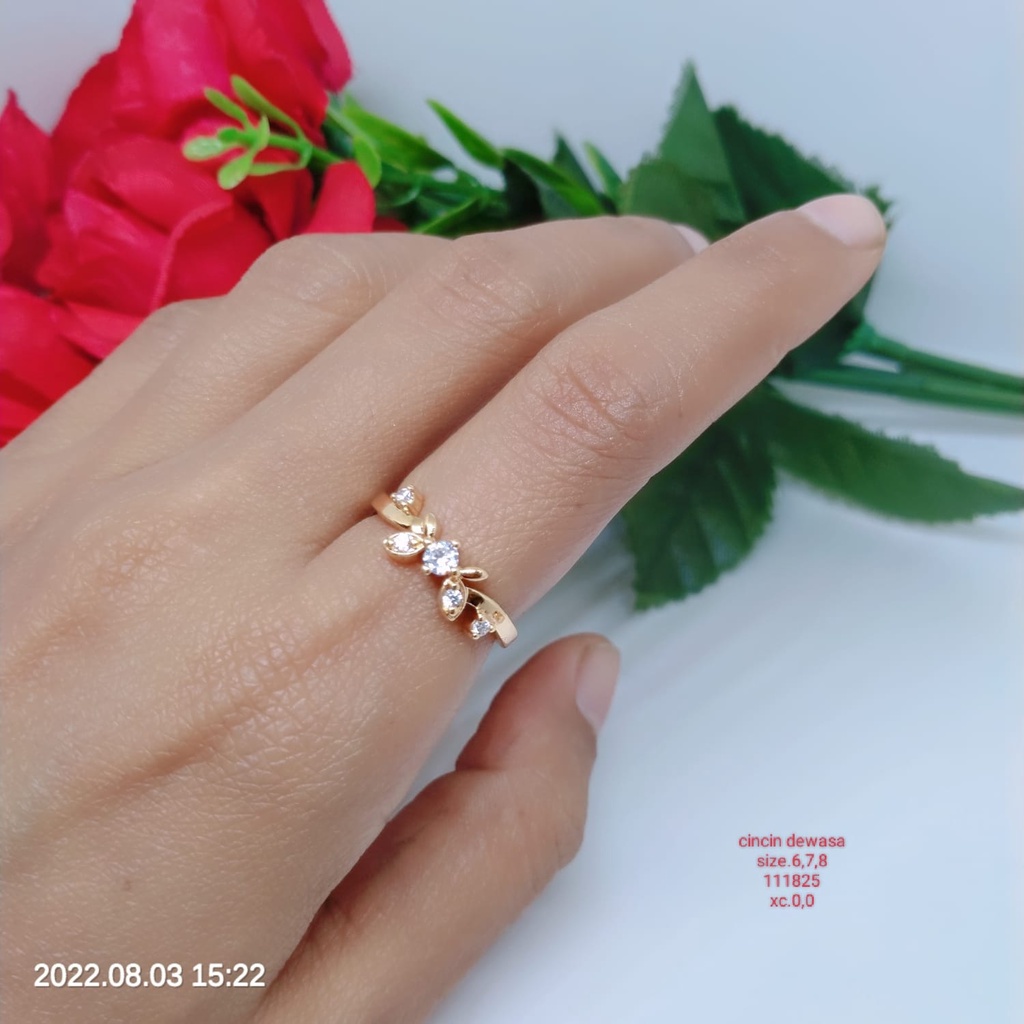 Cincin Wanita size 5 Titanium Xuping Perhiasan Aksesoris fashion lapis emas Anti Karat