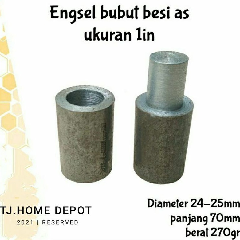 Engsel Bubut Besi As Ukuran 1" Engsel Pintu Besi