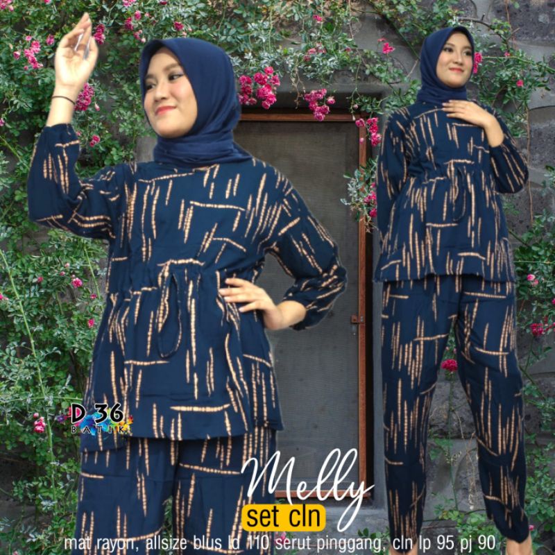 Melly Set  - Rayon Premium - Busui - One Set - Baju Kantor - Ori by Naura