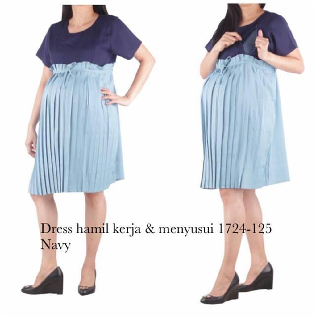 Dress Plisket Formal Hamil Menyusui 1724