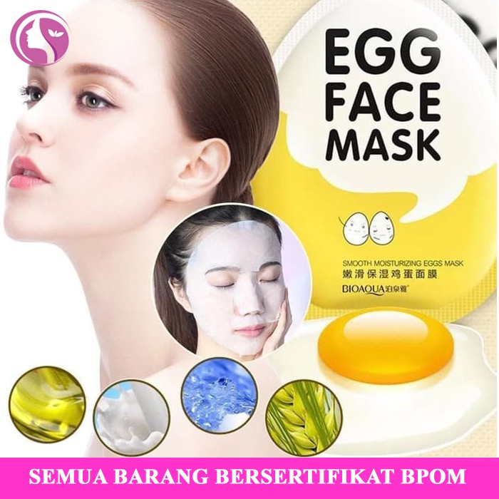SS111 Masker Telur Bioaqua Egg Mask Bioaqua Masker Bioaqua Kosmetik Kecantikan Wanita Pemutih Wajah