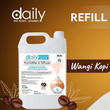 DESINFEKTAN DAILY DISINFEKTAN 5 LITER KHUSUS HUMIDIFIER &amp; DIFFUSER ANTIBACTERIAL DAN VIRUS AROMA KOPI