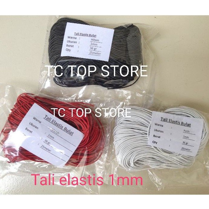 Tali karet  bulat 1mm tali elastis tali string panjang 