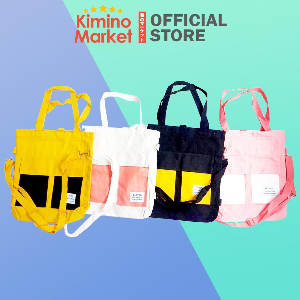 Totebag Wanita Unik Warna Bervariasi Dengan Gantungan Lucu