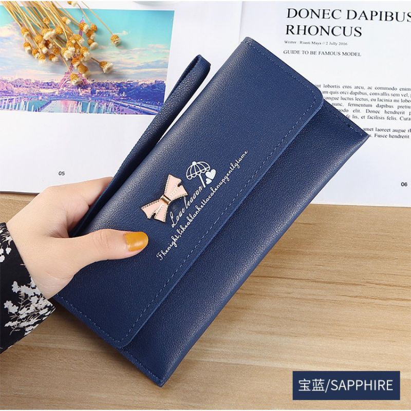 yoursbag .id D 804 dompet panjang wanita motif pita korea fashion love lesson
