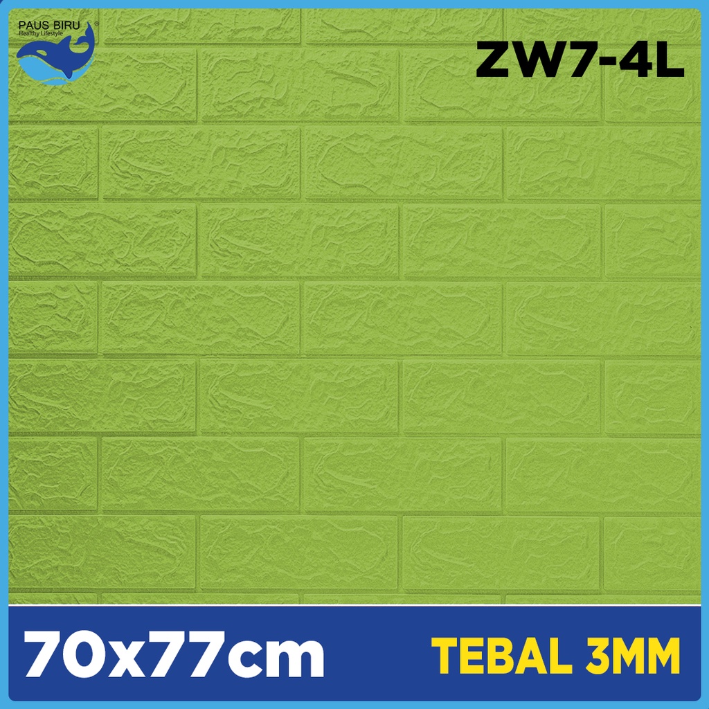 PALING MURAH ! Wallpaper Dinding FOAM Timbul 3D Bata Putih CLASSIC BRICK 70 x 77 cm | Tebal 3mm-W7-4L  HIJAU3MM