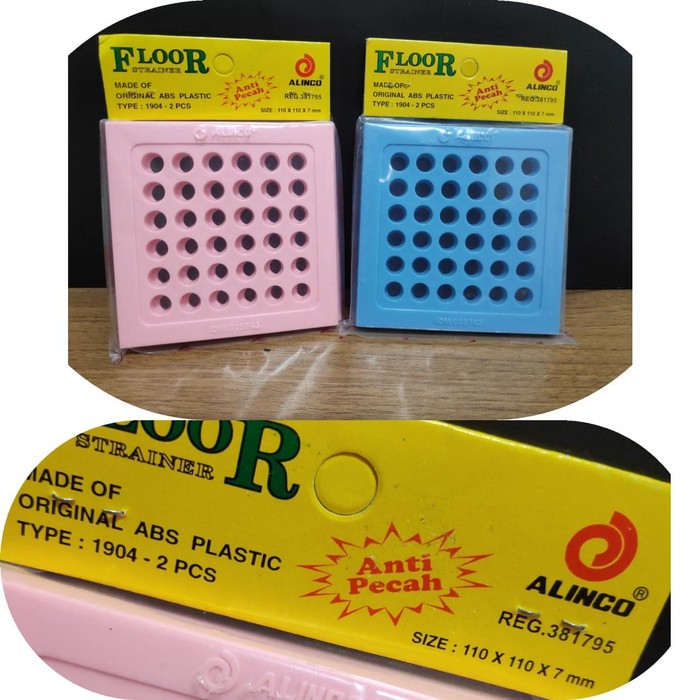 Saringan Plat ALINCO 1904 Floor Strainer Kamar Mandi Got Biru Pink 2pc
