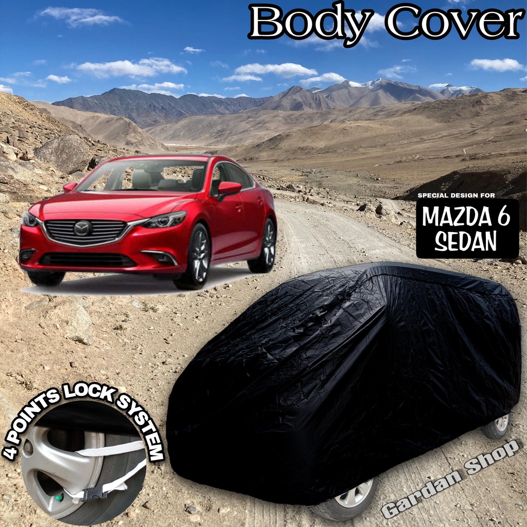 Sarung Mobil MAZDA 6 SEDAN Hitam POLOS Body Cover Mazda 6 Sedan Full Black