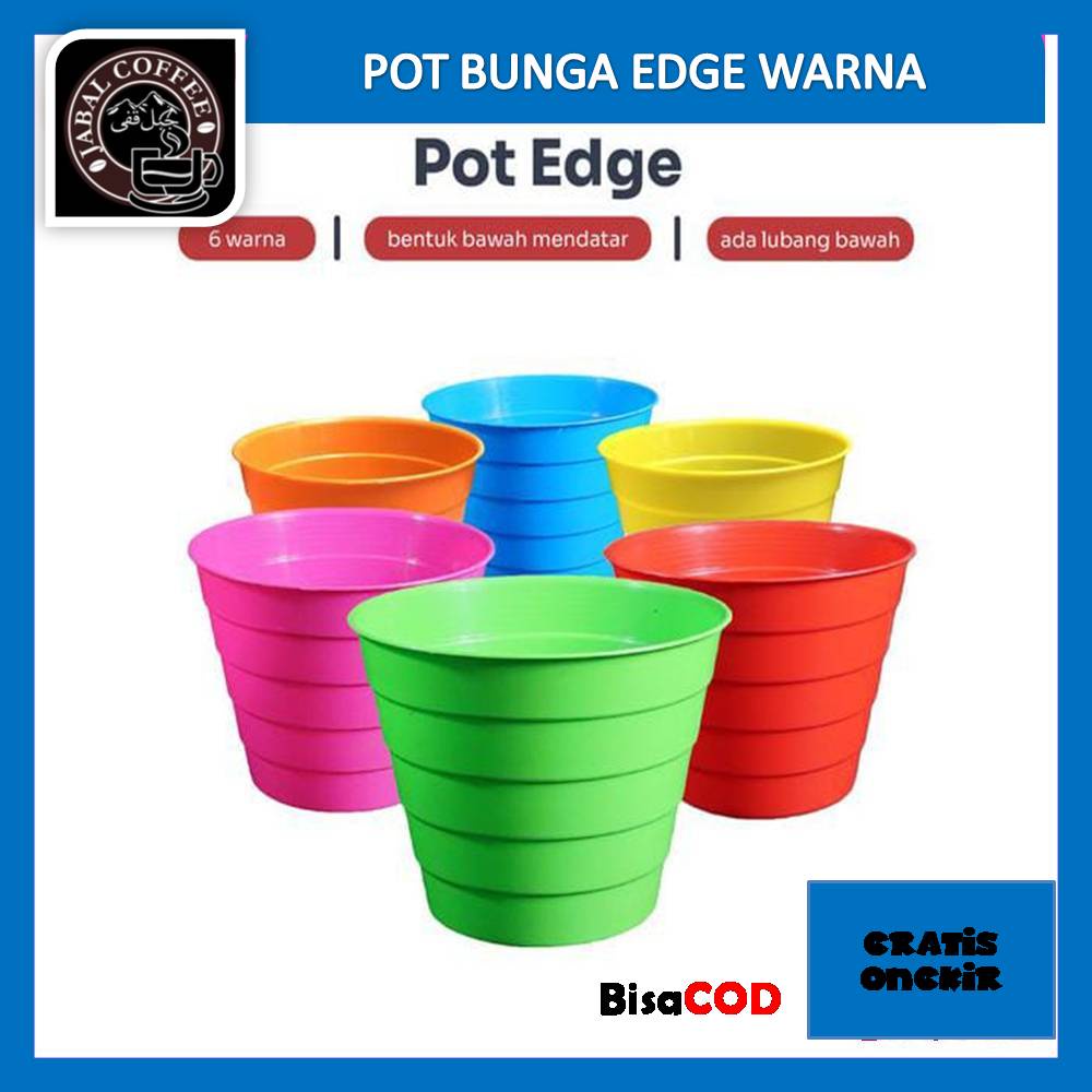 Pot Bunga Edge Warna Warni Diameter 20 Cm / Pot Bunga Diameter 20 Cm 07