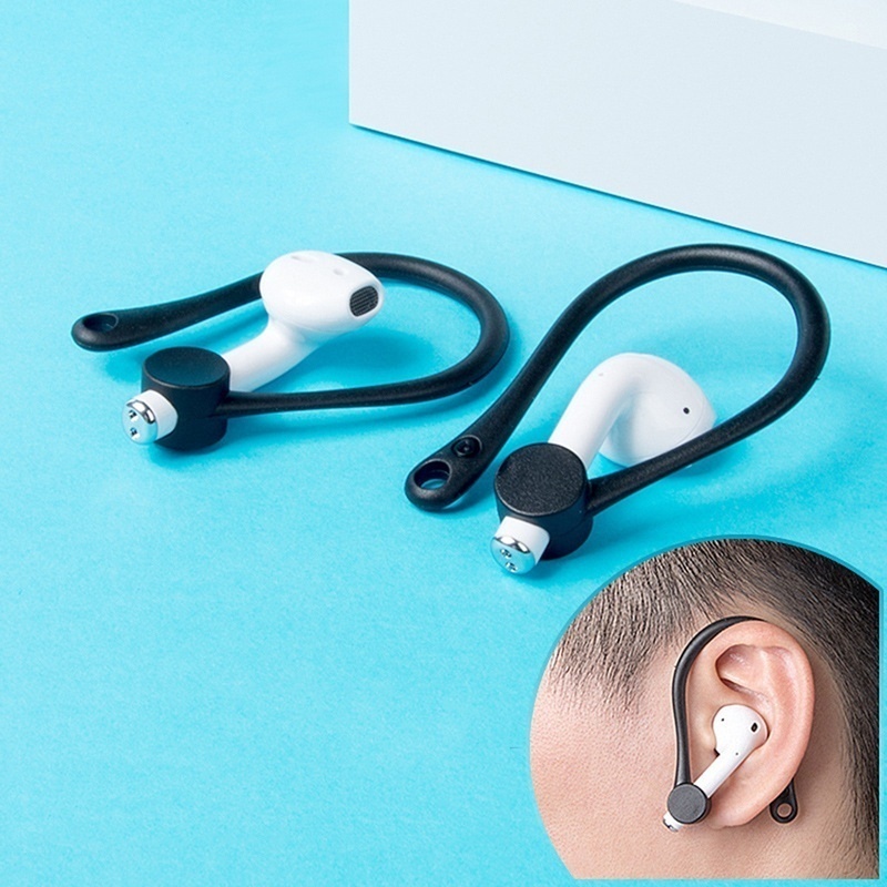 2pcs Kait Telinga Mini Bahan Silikon Anti Hilang Untuk Airpods 1 2