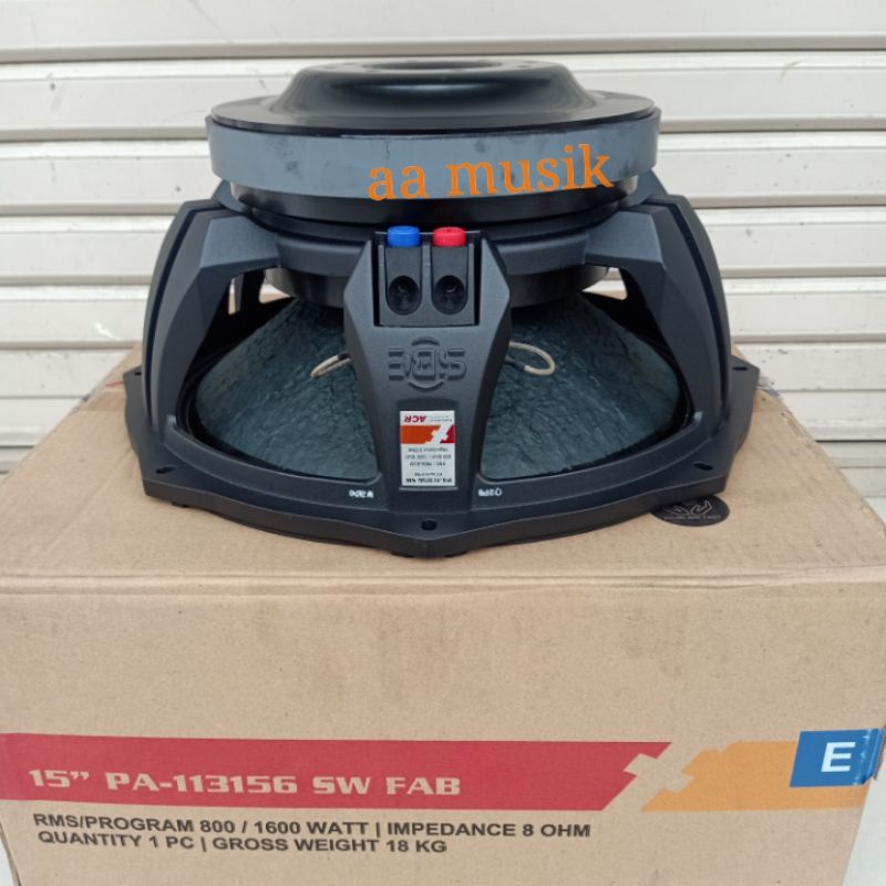 SPEAKER COMPONENT ACR FABULOUS PA-113156 SW SUBWOOFER 15 INCH