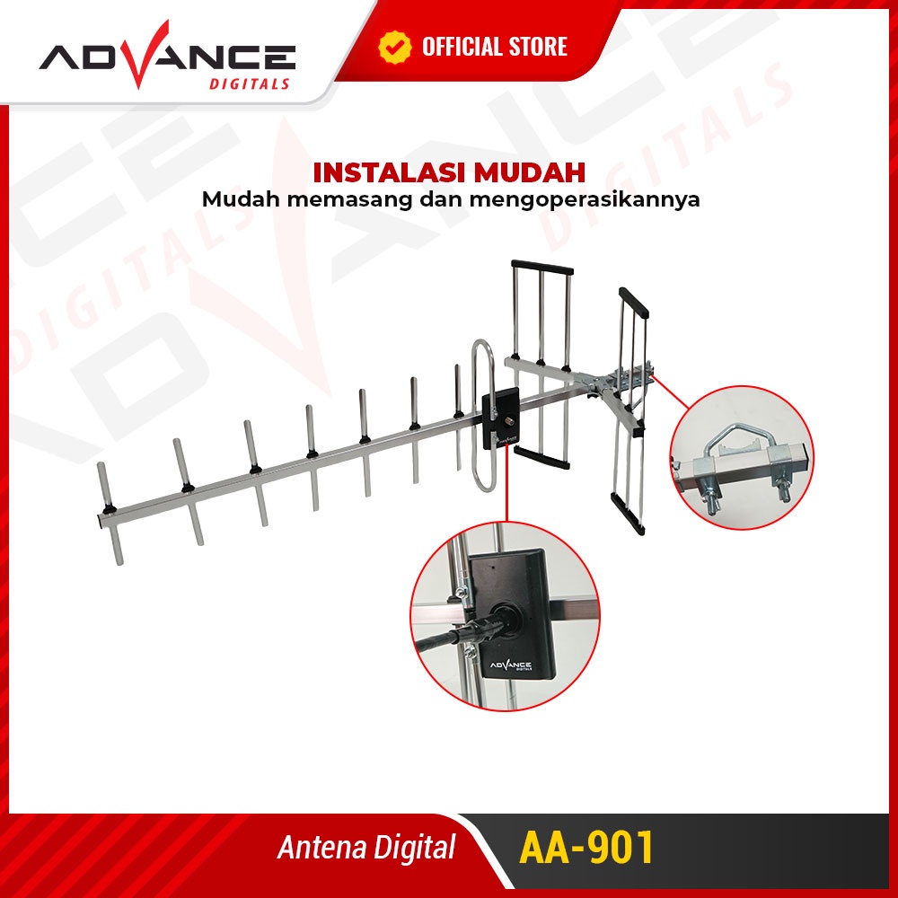 Advance Antena Outdoor UHF Analog Digitals Supprot STB Tv Anti Karat Waterproof