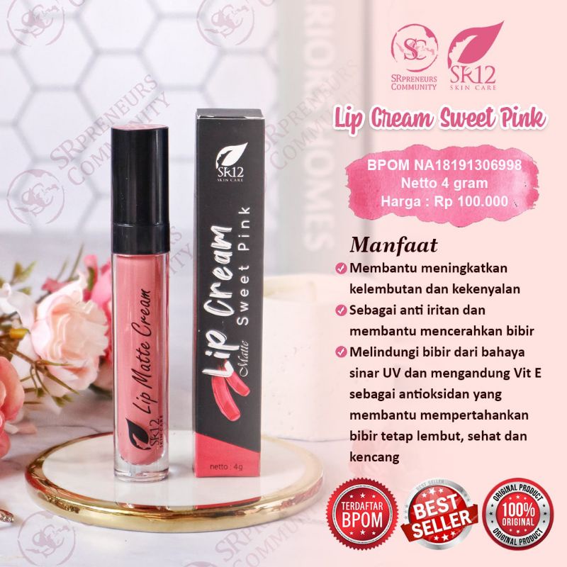 Lipmatte Cream SR12 HERBAL SKINCARE BPOM LIP MATTE KRIM LIPBALM LIPSTIK TAHAN LAMA