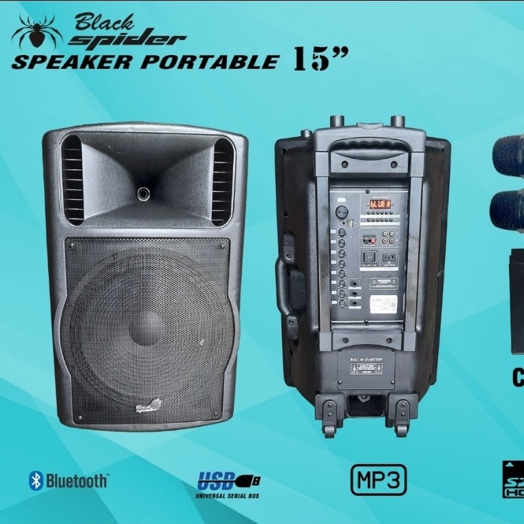 SPEAKER PORTABLE 15INCH BLACKSPIDER 1501AP
