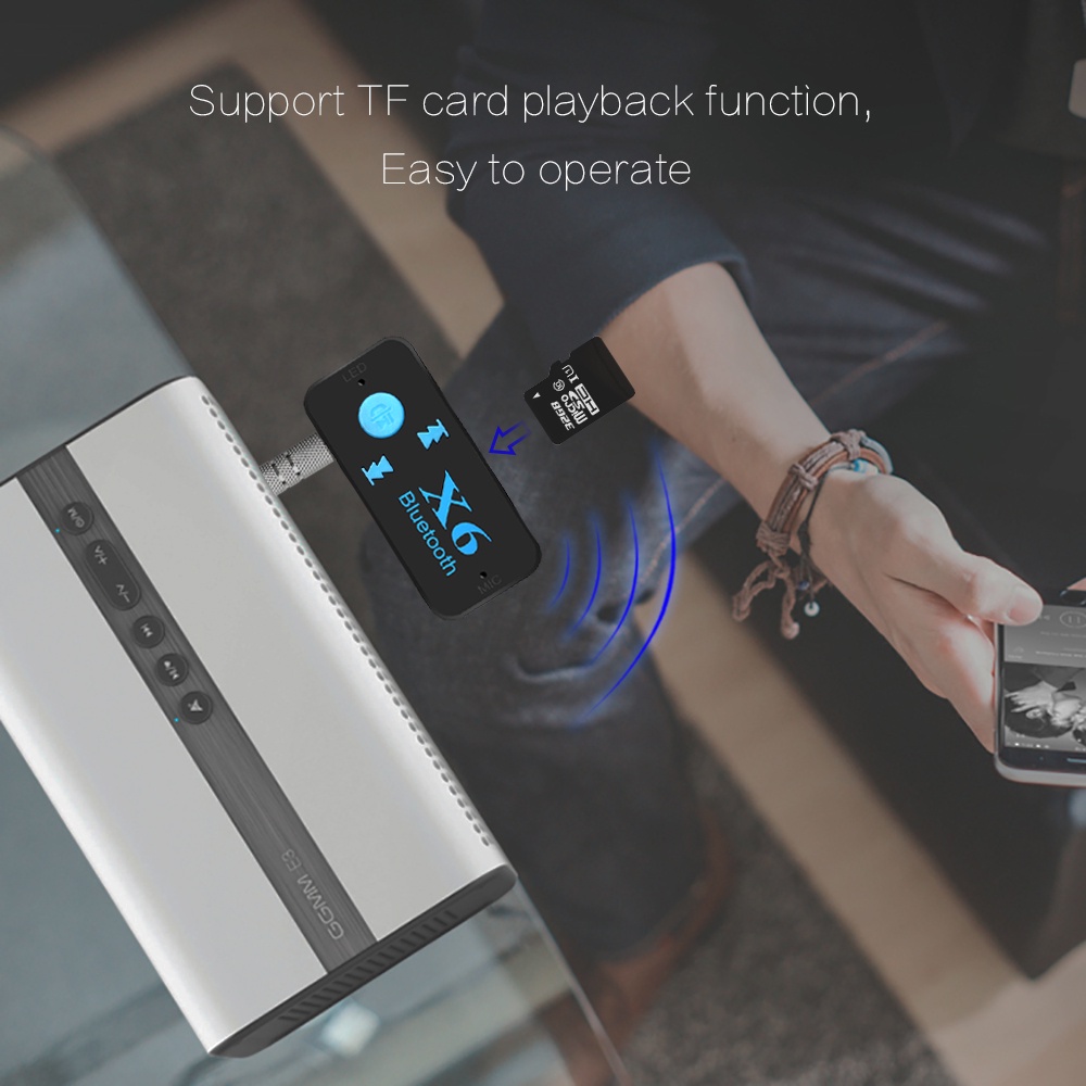 Bluetooth 5.0 Aux Audio Receiver Mobil 2.4GHz - X6