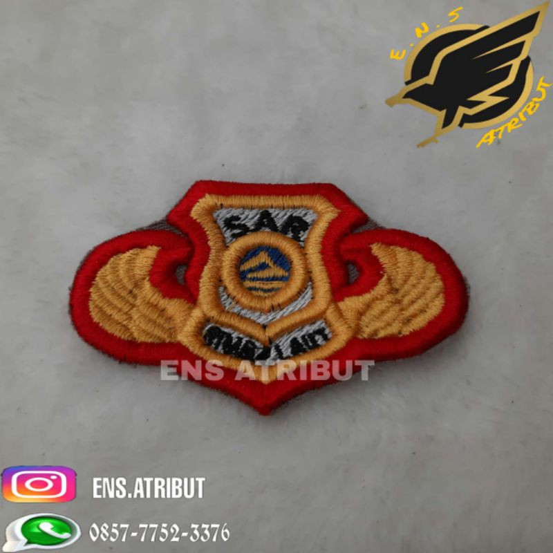 brivet/badge/bet lengan sar rimba laut polri bordir timbul 3D