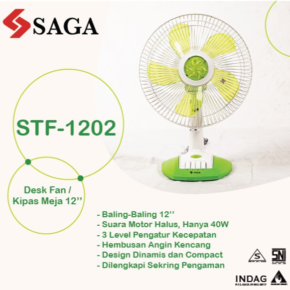 Kipas Meja Saga 12 Inch-Desk fan Saga STF1201