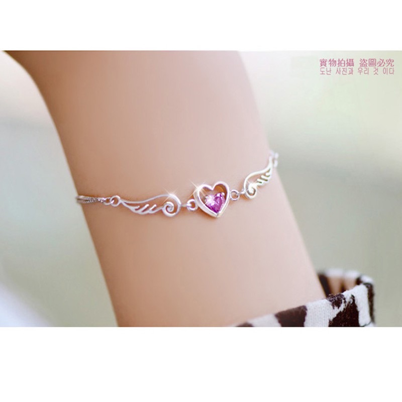 gelang perak 925 asli untuk wanita Angel love Perhiasan Fashiongelang tangan perempuan