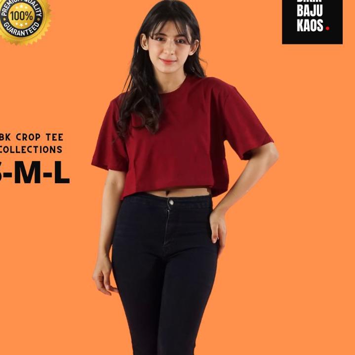 Trend - KAOS POLOS CROP TEE OVERSIZED CROP TEE BAJU WANITA CROP BBK